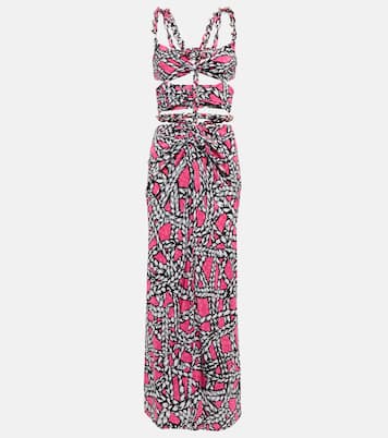 Vestido midi de seda estampado | Area
