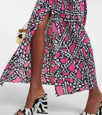 Vestido midi de seda estampado | Area