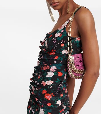 Floral ruched jersey minidress | Rabanne