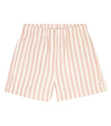 Shorts Ambra de algodón y lino a rayas | The New Society