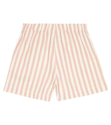 Shorts Ambra de algodón y lino a rayas | The New Society