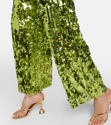 Pantaloni a gamba larga con paillettes | Oséree