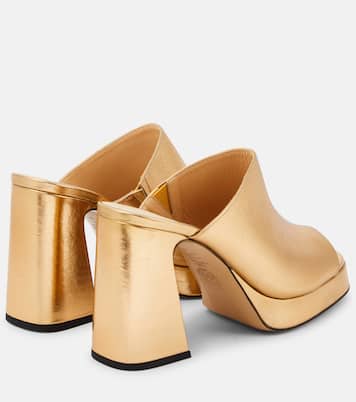 Mules Alba 90 de piel con plataforma | Souliers Martinez