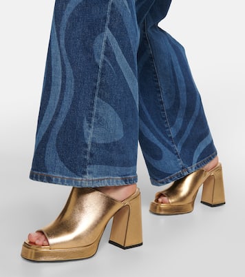 Mules Alba 90 de piel con plataforma | Souliers Martinez