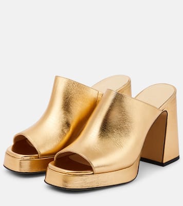 Mules Alba 90 de piel con plataforma | Souliers Martinez
