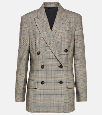 Checked wool and cotton-blend blazer | Brunello Cucinelli
