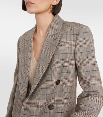 Checked wool and cotton-blend blazer | Brunello Cucinelli