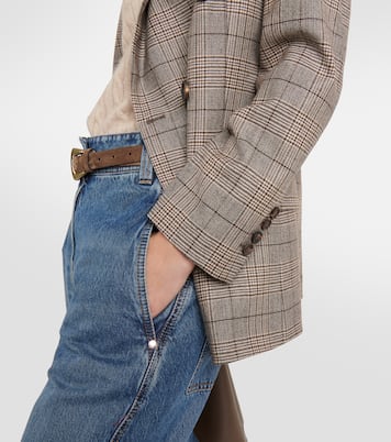 Checked wool and cotton-blend blazer | Brunello Cucinelli