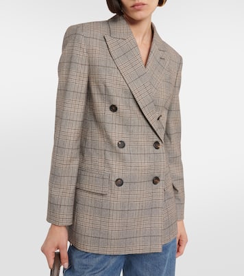 Checked wool and cotton-blend blazer | Brunello Cucinelli