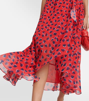 Printed georgette wrap midi dress | Carolina Herrera