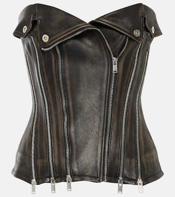 Strapless leather top | Dion Lee