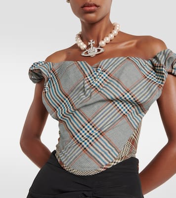 Top bustier in crêpe a quadri | Vivienne Westwood