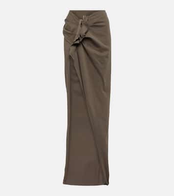Falda larga DRKSHDW de algodón fruncido | Rick Owens