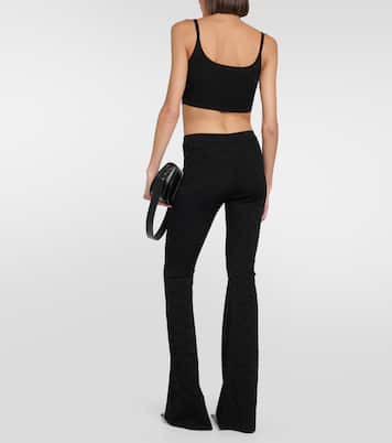Pantalon évasé Greca à taille haute | Versace