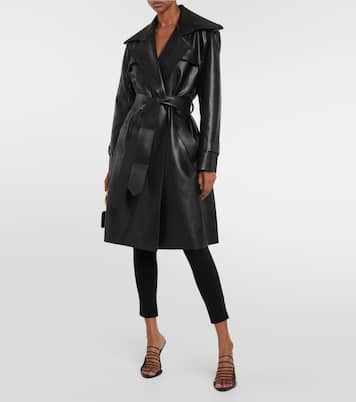 Faux leather trench coat | Norma Kamali