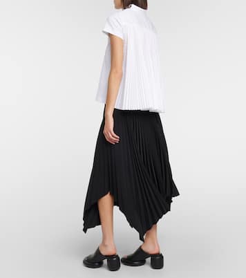 T-shirt in jersey di cotone con pieghe | Sacai