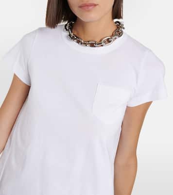 T-shirt in jersey di cotone con pieghe | Sacai