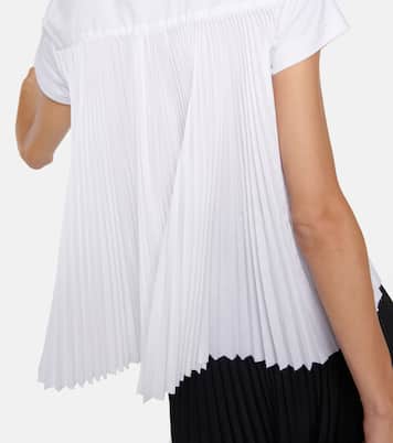 T-shirt in jersey di cotone con pieghe | Sacai