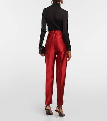 Pantalones tapered de seda duquesa | Tom Ford