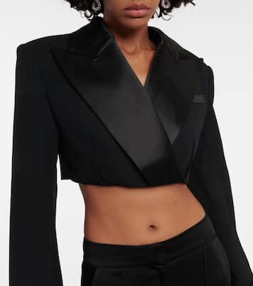 Blazer raccourci Clare en laine mélangée | Simkhai