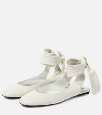 Bridal Cloe leather slingback flats | The Attico