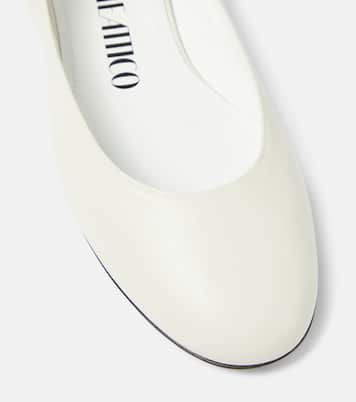 Bridal Cloe leather slingback flats | The Attico