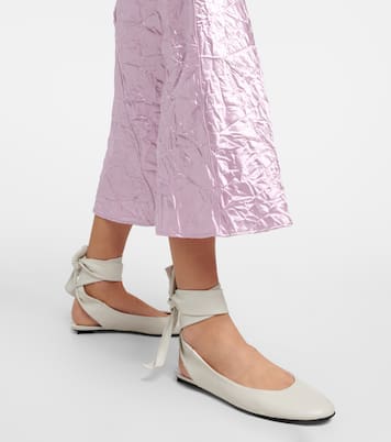 Bridal Cloe leather slingback flats | The Attico