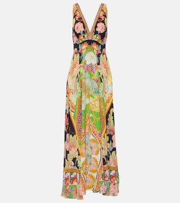 Vestido largo de seda estampado | Camilla