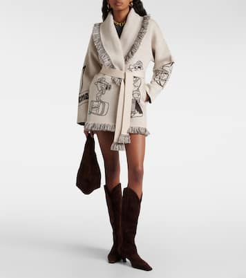 Tour Guides intarsia wool-blend cardigan | Alanui