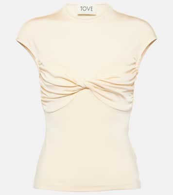 Paola gathered jersey top | Tove