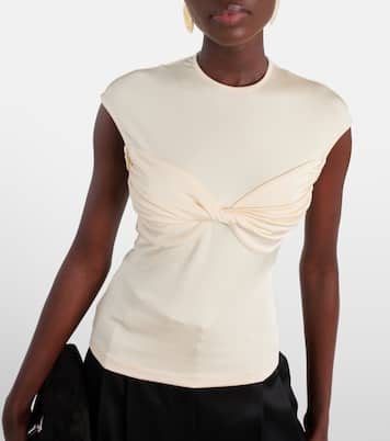 Paola gathered jersey top | Tove