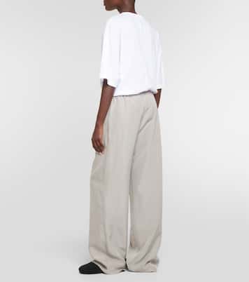 Pantalones anchos Jugi de seda de tiro alto | The Row