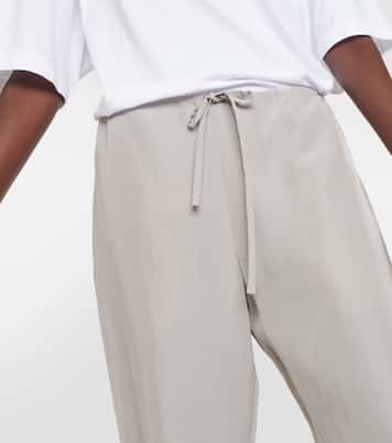Pantalones anchos Jugi de seda de tiro alto | The Row