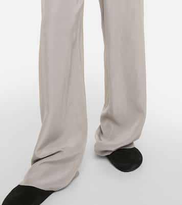 Pantalones anchos Jugi de seda de tiro alto | The Row
