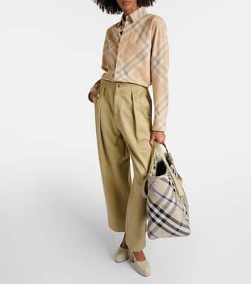Tote Large en jacquard a cuadros | Burberry
