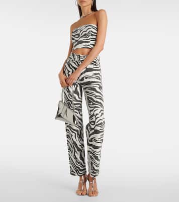 Zebra-print cotton crop top | Rotate
