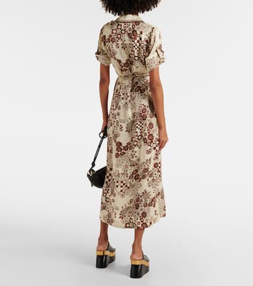 Bedrucktes Hemdblusenkleid Vinnie aus Satin | Alémais