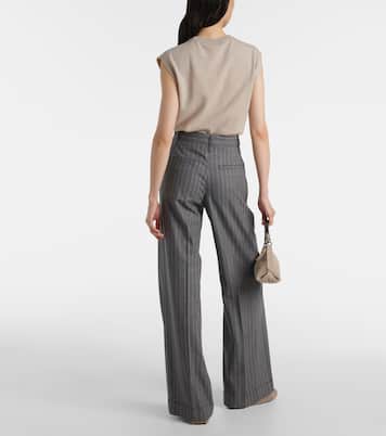 Pantaloni a gamba larga in lana vergine  | Brunello Cucinelli