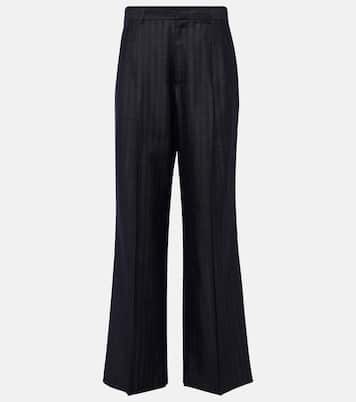 Pleated wool-blend wide-leg pants | Etro