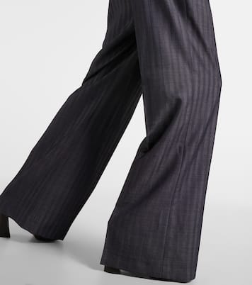 Pleated wool-blend wide-leg pants | Etro