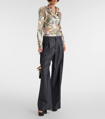 Pleated wool-blend wide-leg pants | Etro