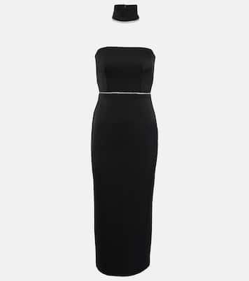 Verziertes Midikleid aus Satin | Alex Perry