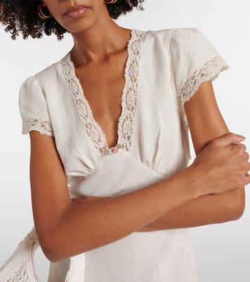 Abito midi Clarice con pizzo | Rixo