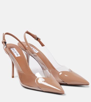 Escarpins Le Cœur 90 en cuir verni et PU | Alaïa