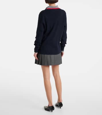 Pullover in maglia a coste di cashmere | Miu Miu