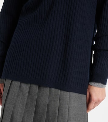 Pullover in maglia a coste di cashmere | Miu Miu