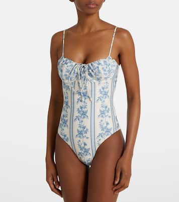 Costume intero Ebano a fiori | Agua by Agua Bendita