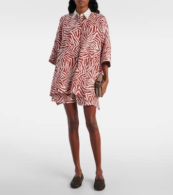 Camicia in cotone e seta con stampa | Brunello Cucinelli