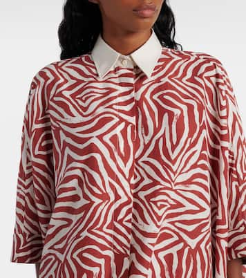 Camicia in cotone e seta con stampa | Brunello Cucinelli