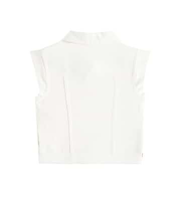 Logo embroidered denim vest | Chloé Kids